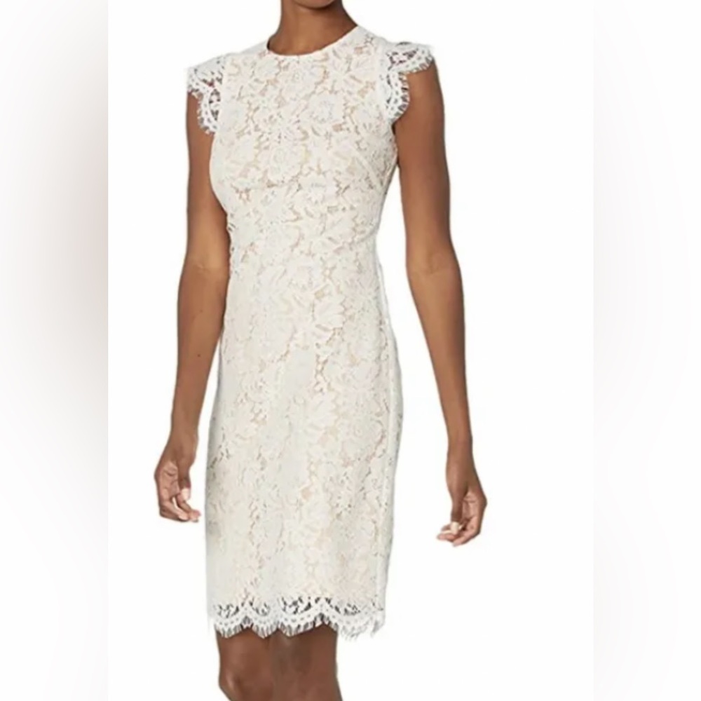Vince Camuto, ivory lace dress
